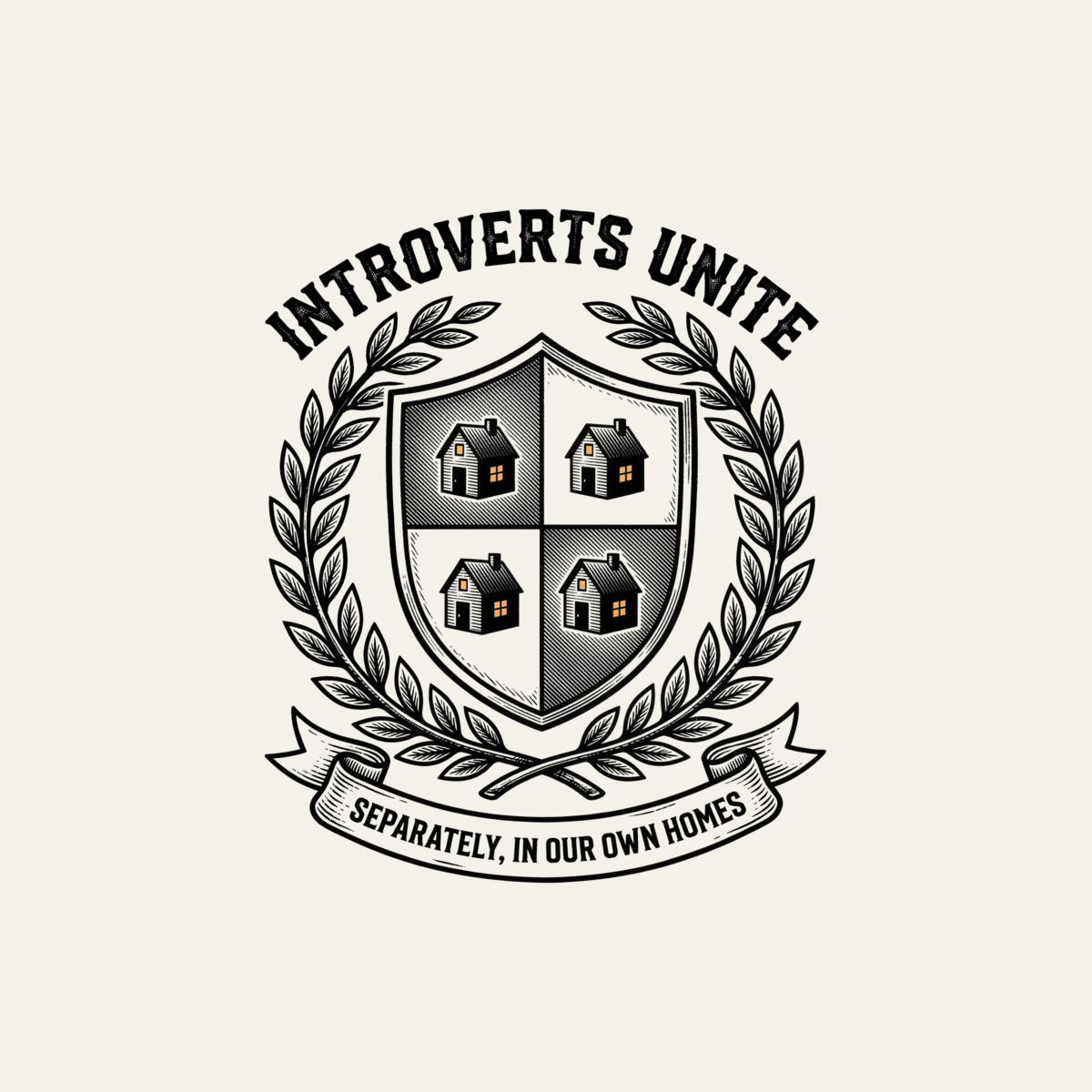 Introverts Unite: Separately, In Our Own Homes | Introvert Tee design artwork