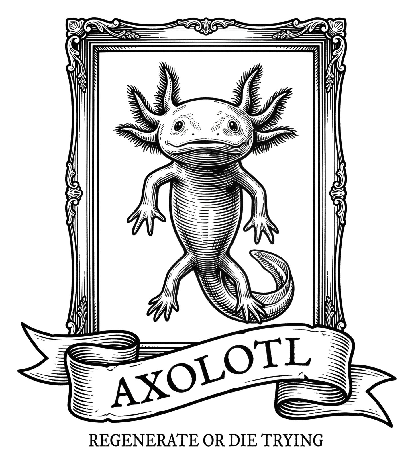 Axolotl: Regenerate or Die Trying | Kiss-Cut Sticker