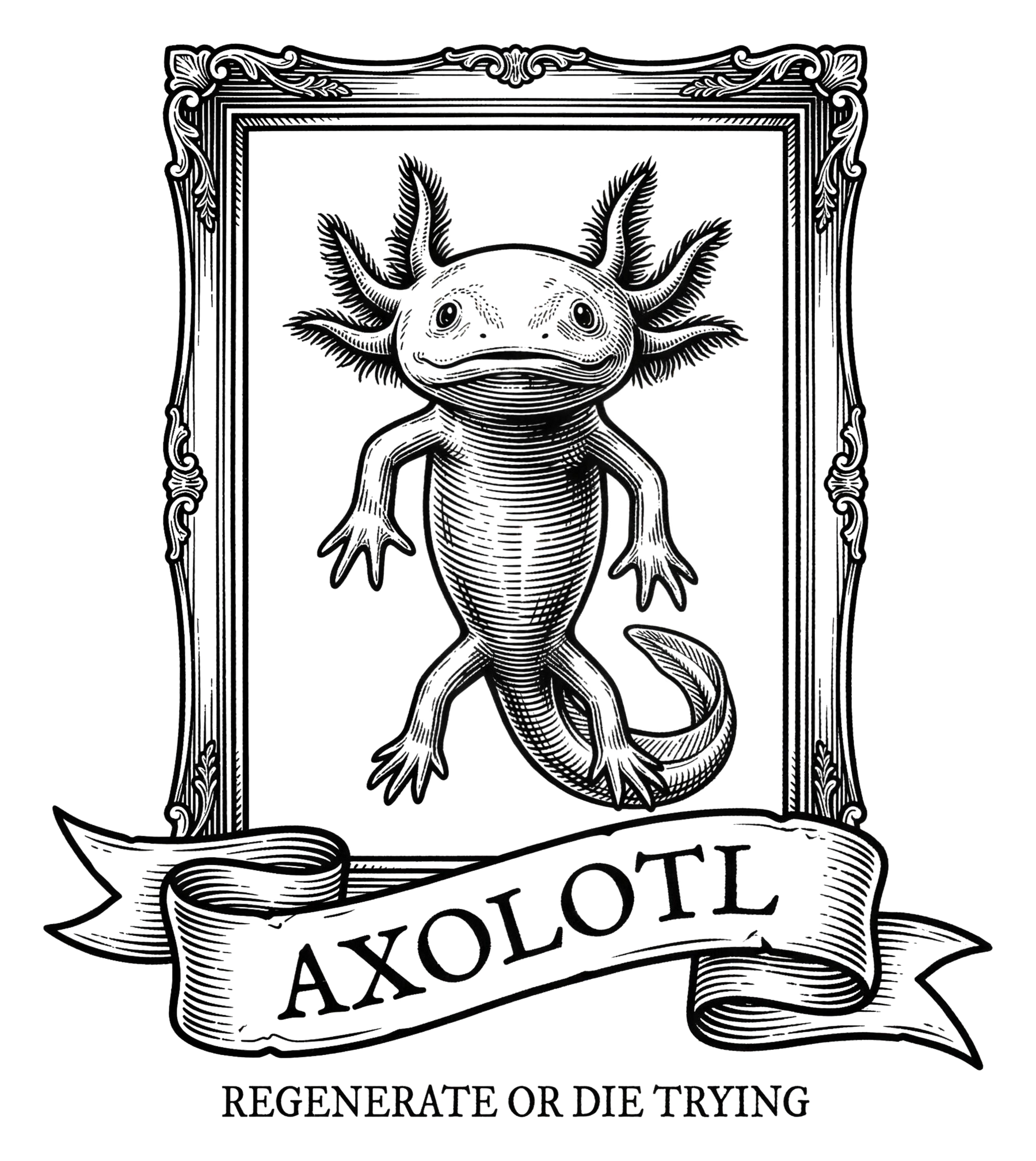 Axolotl: Regenerate or Die Trying | Kiss-Cut Sticker
