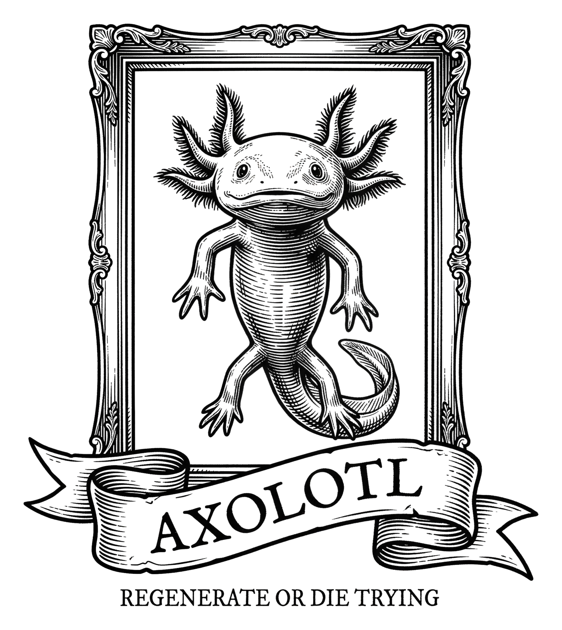 Axolotl: Regenerate or Die Trying | Kiss-Cut Sticker