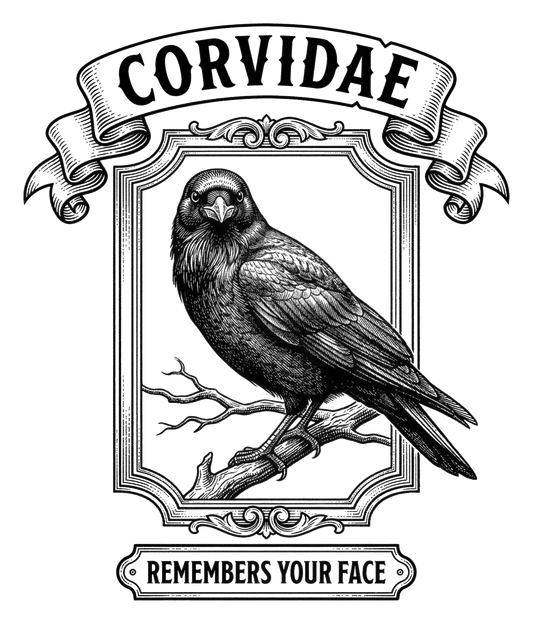 Corvidae: Remembers Your Face | Kiss-Cut Sticker