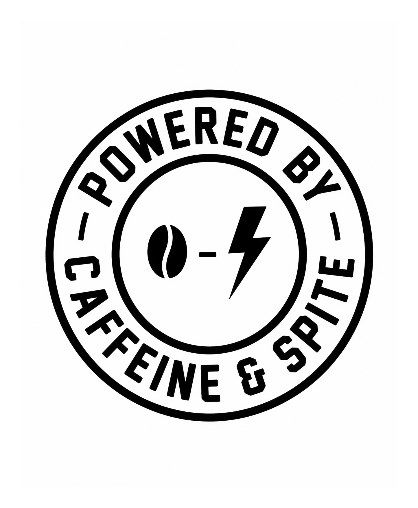 Powered by Caffeine & Spite | Kiss-Cut Sticker