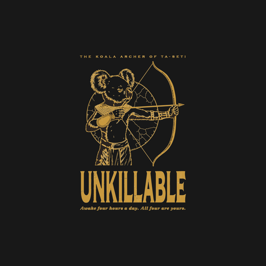 Koala Archer | Unkillable Warrior Tee design artwork