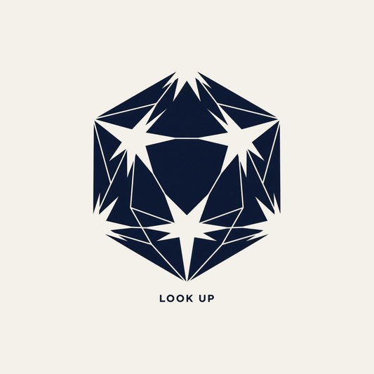 Look Up: d20 Constellation | Stargazer TTRPG Tee design artwork