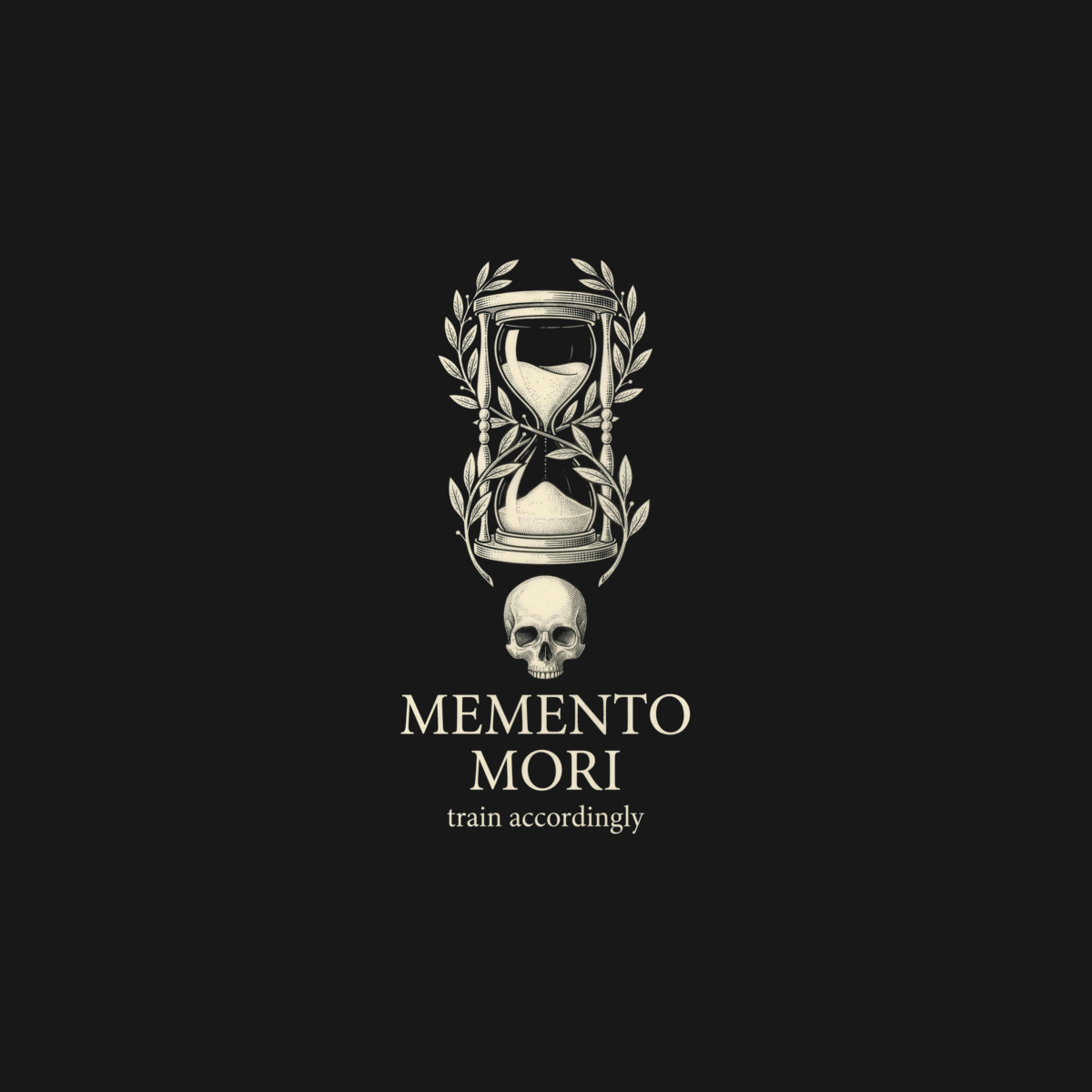 Memento Mori (Train Accordingly) | Stoic Fitness Heavyweight Tee design artwork