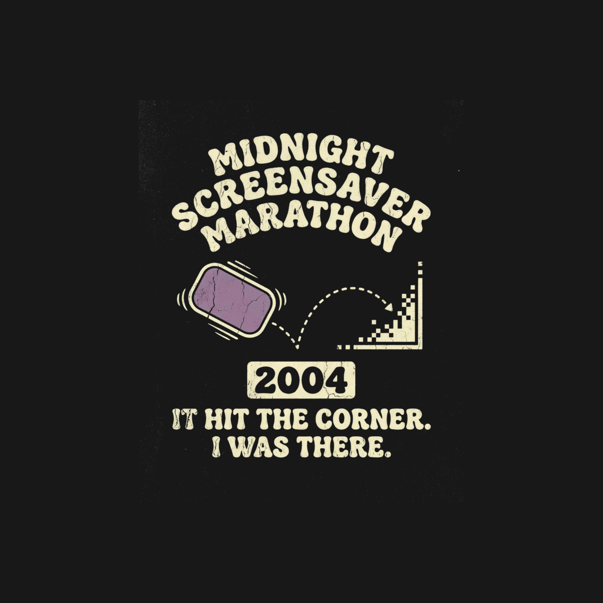 Midnight Screensaver Marathon | Retro Computer Tee design artwork