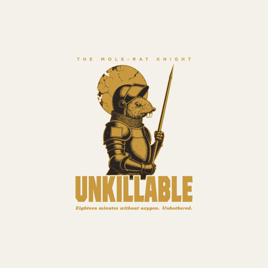 Naked Mole-Rat Knight | Unkillable Warrior Tee design artwork