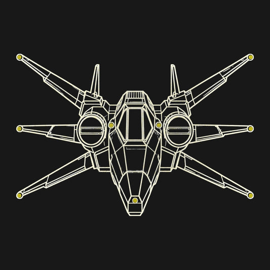 Nine Wing, Lamps | Retro Space Opera Tee design artwork