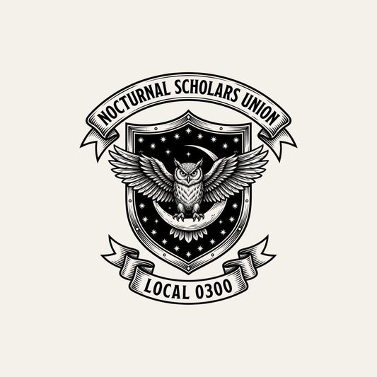Nocturnal Scholars Union: Local 0300 | Crest Tee design artwork