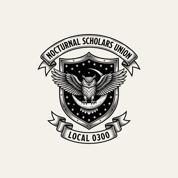 Nocturnal Scholars Union: Local 0300 | Crest Tee design artwork