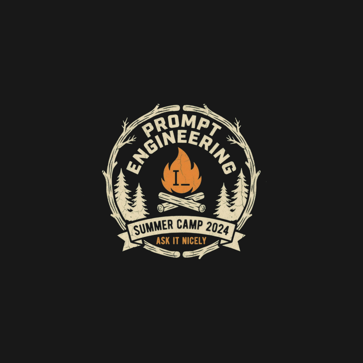 Prompt Engineering Summer Camp | AI Humor Tee design artwork