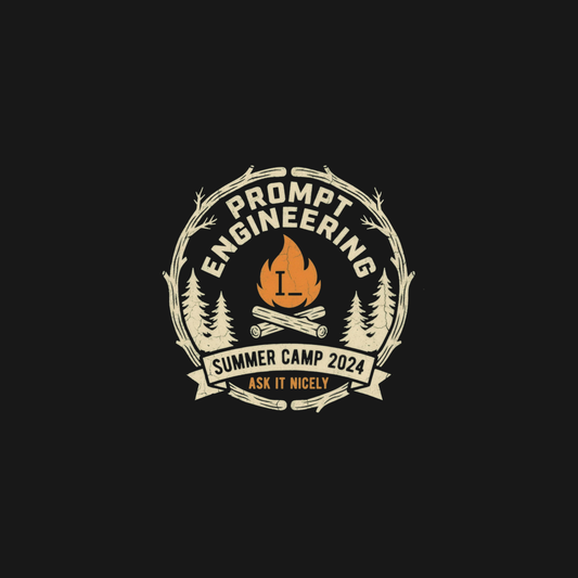 Prompt Engineering Summer Camp | AI Humor Tee design artwork