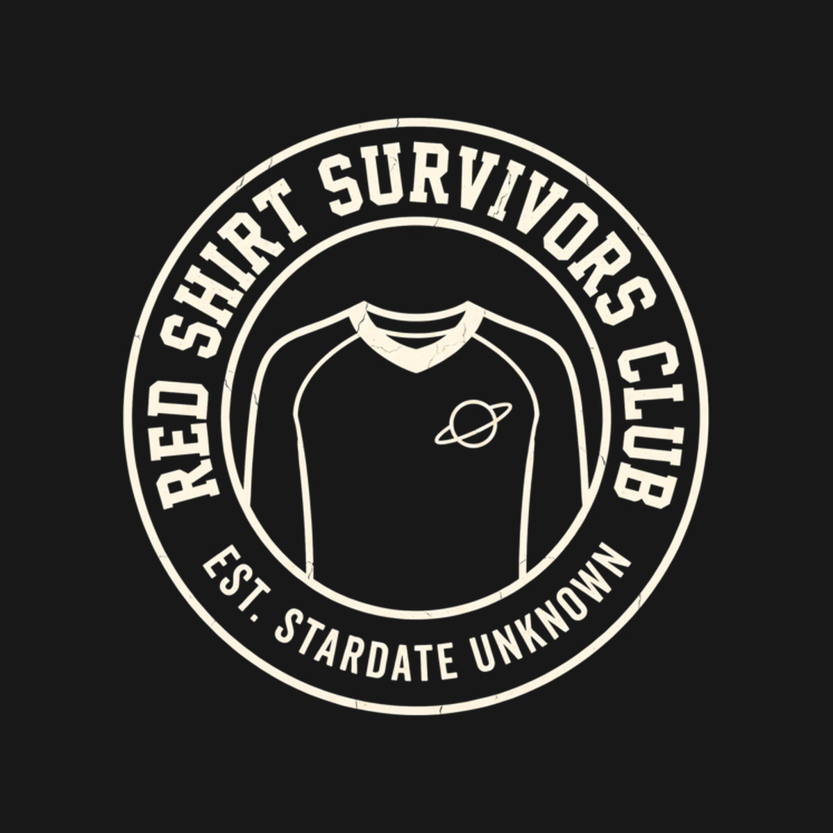 Red Shirt Survivors Club | Sci-Fi Away Team Tee design artwork
