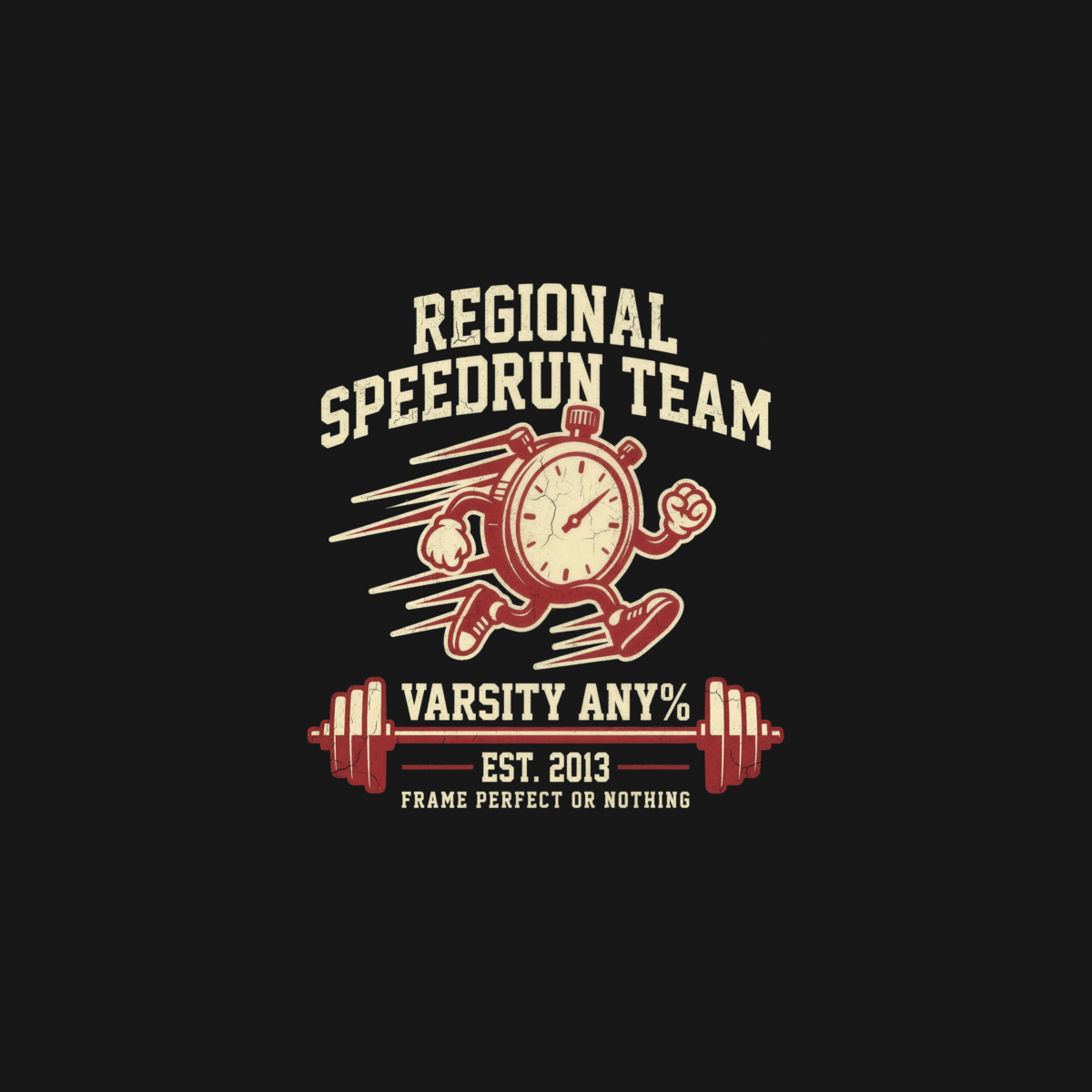 Regional Speedrun Team | Varsity Gamer Tee design artwork