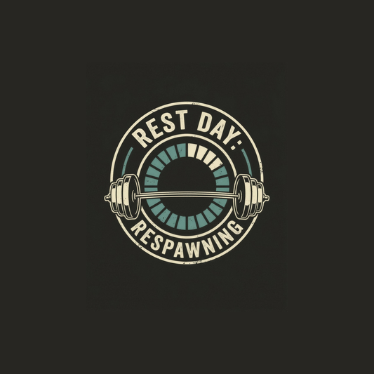 Rest Day: Respawning | Gamer Fitness Tee design artwork