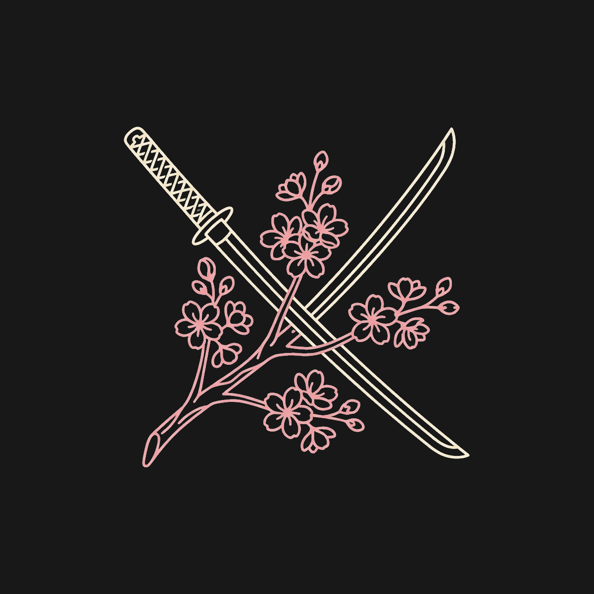 Samurai Katana | Cherry Blossom Crewneck design artwork