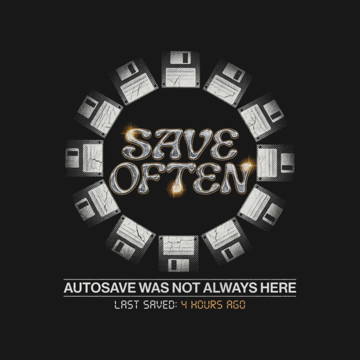 Save Often | Retro Computing Tee design artwork