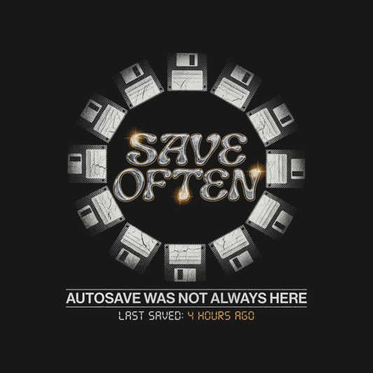 Save Often | Retro Computing Tee design artwork