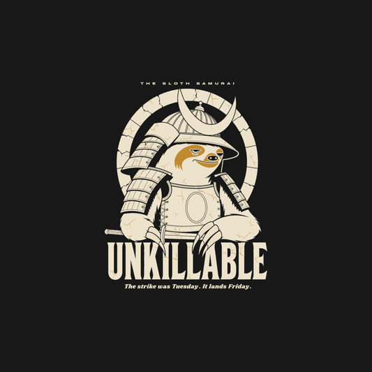 Sloth Samurai | Unkillable Warrior Tee design artwork