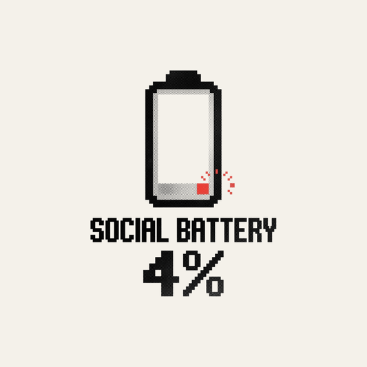Social Battery: 4% | Introvert Tee design artwork