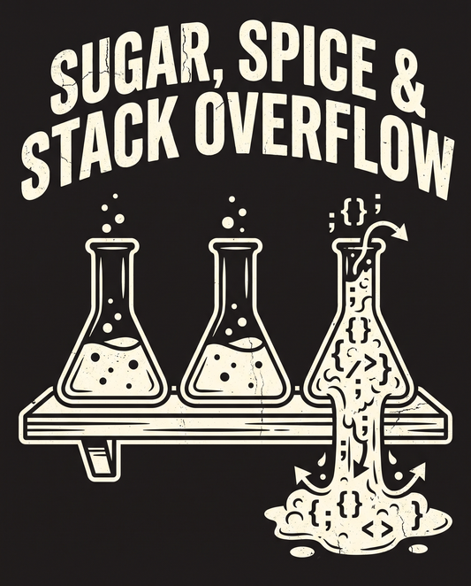 Sugar, Spice & Stack Overflow | Programmer design artwork