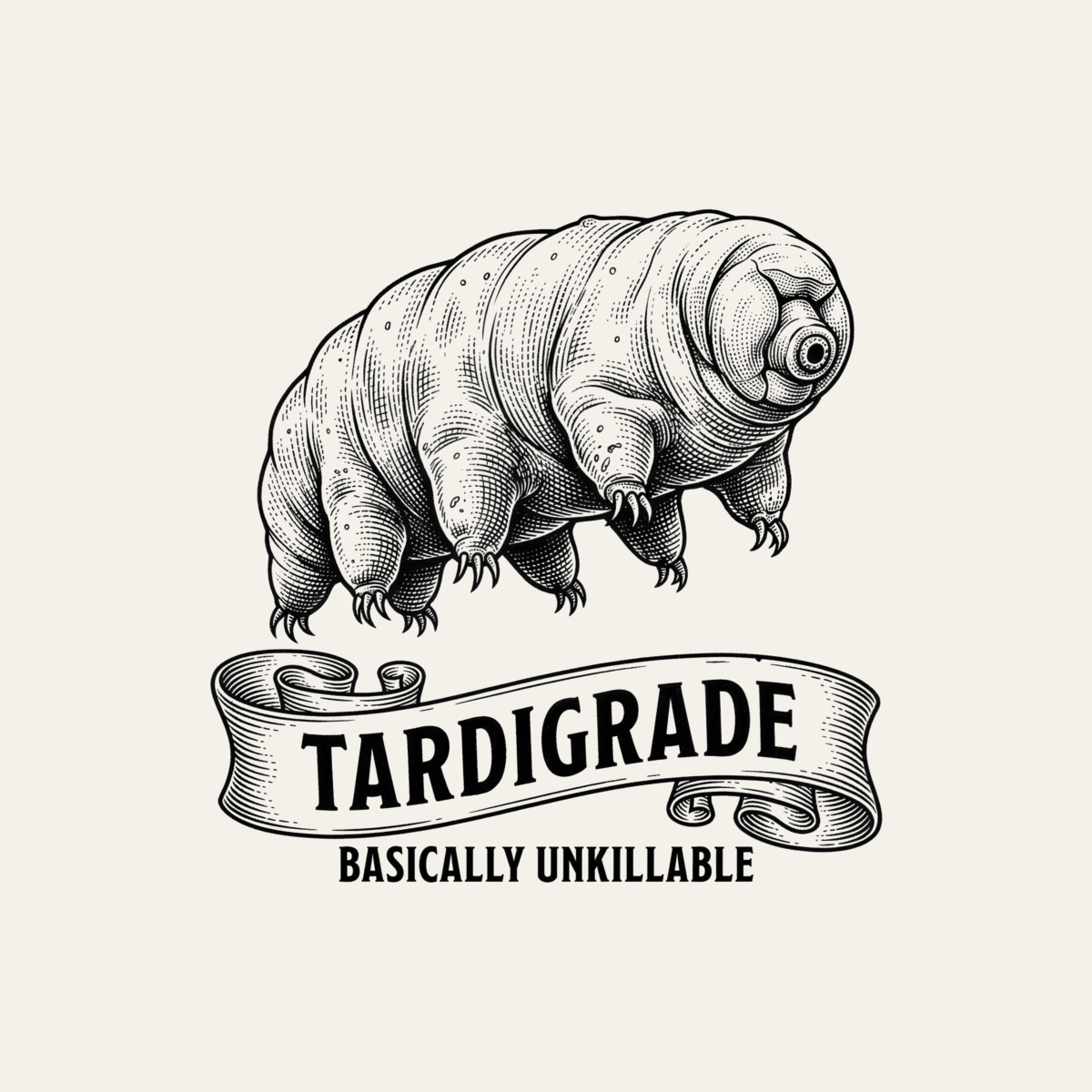 Tardigrade: Basically Unkillable | Vintage Science Tee design artwork