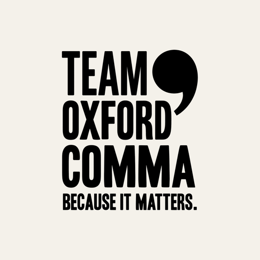 Team Oxford Comma: Because It Matters | Grammar Tee design artwork