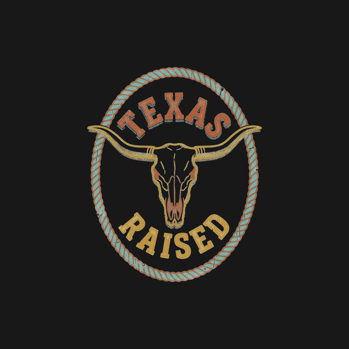 Texas Raised | Longhorn Badge Tee design artwork