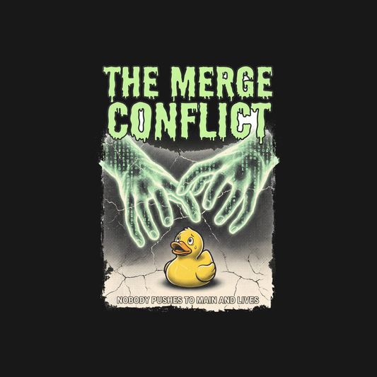 The Merge Conflict | Programmer Horror Poster Shirt | Coder Tee design artwork