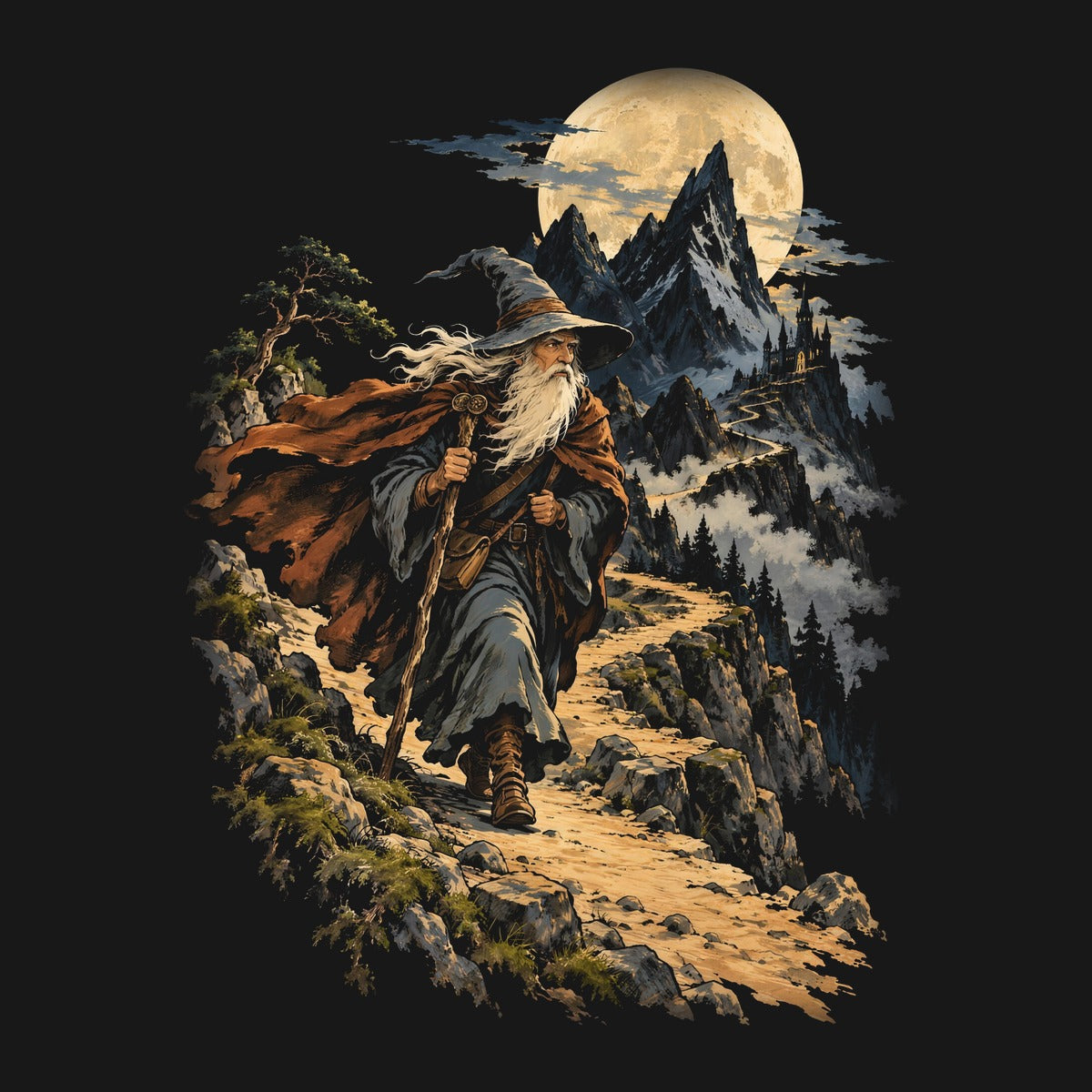 The Wandering Wizard | Retro Fantasy design artwork