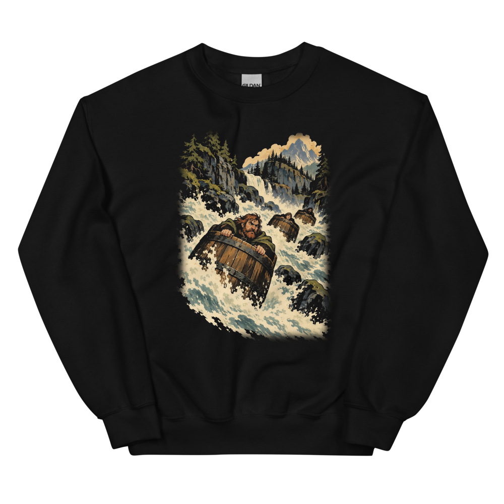Downriver | Retro Fantasy - Crewneck Black