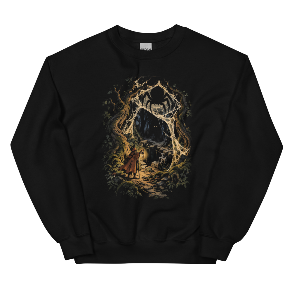 The Web Wood | Retro Fantasy - Crewneck Black