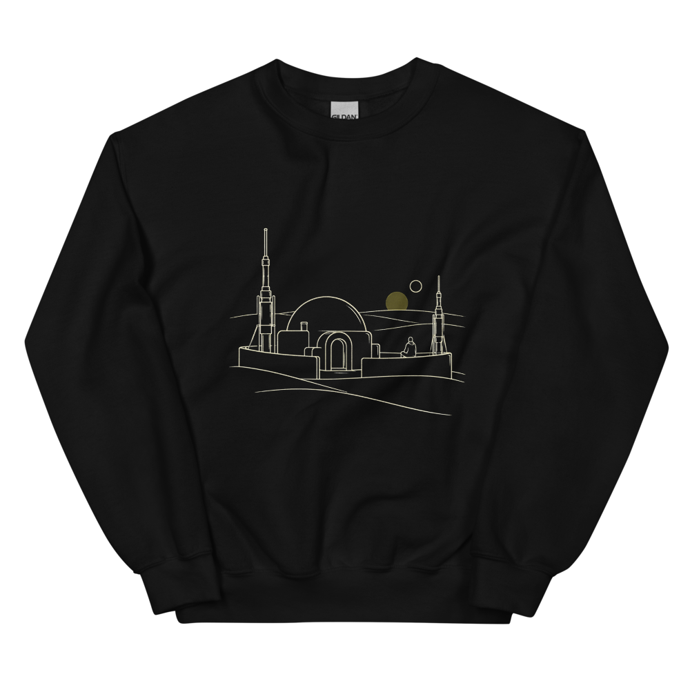 Second Sundown | Retro Space Opera Tee - Crewneck Black
