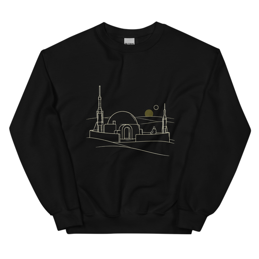 Second Sundown | Retro Space Opera Tee - Crewneck Black