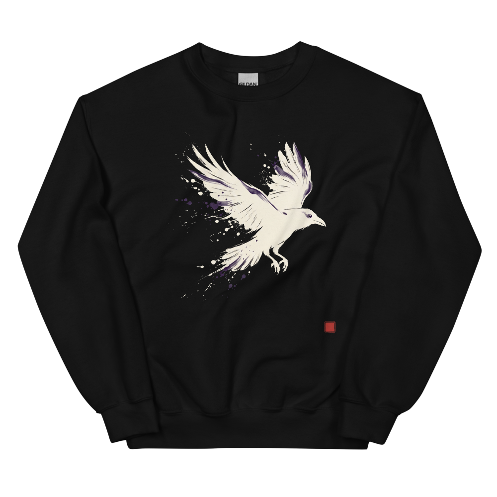 Nevermore Ink | Raven Sumi-e Shirt | Dark Academia Tee - Crewneck Black