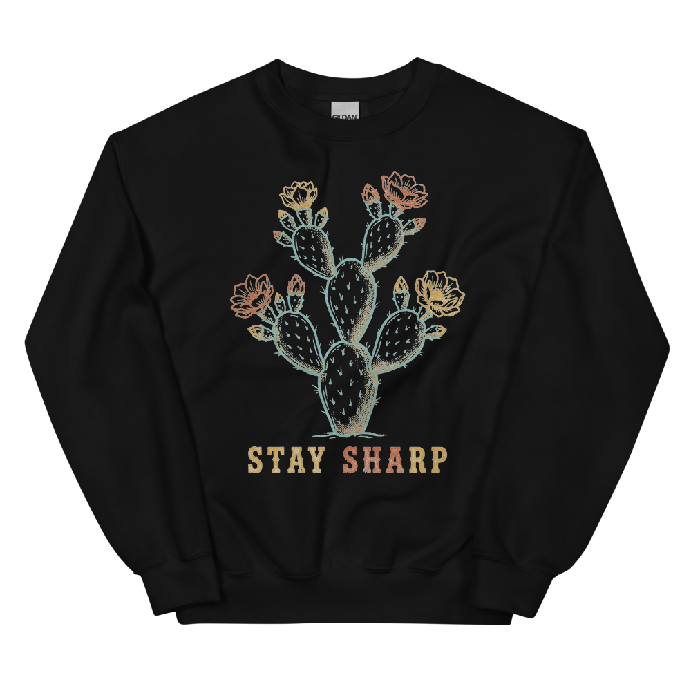 Stay Sharp | Prickly Pear Tee - Crewneck Black