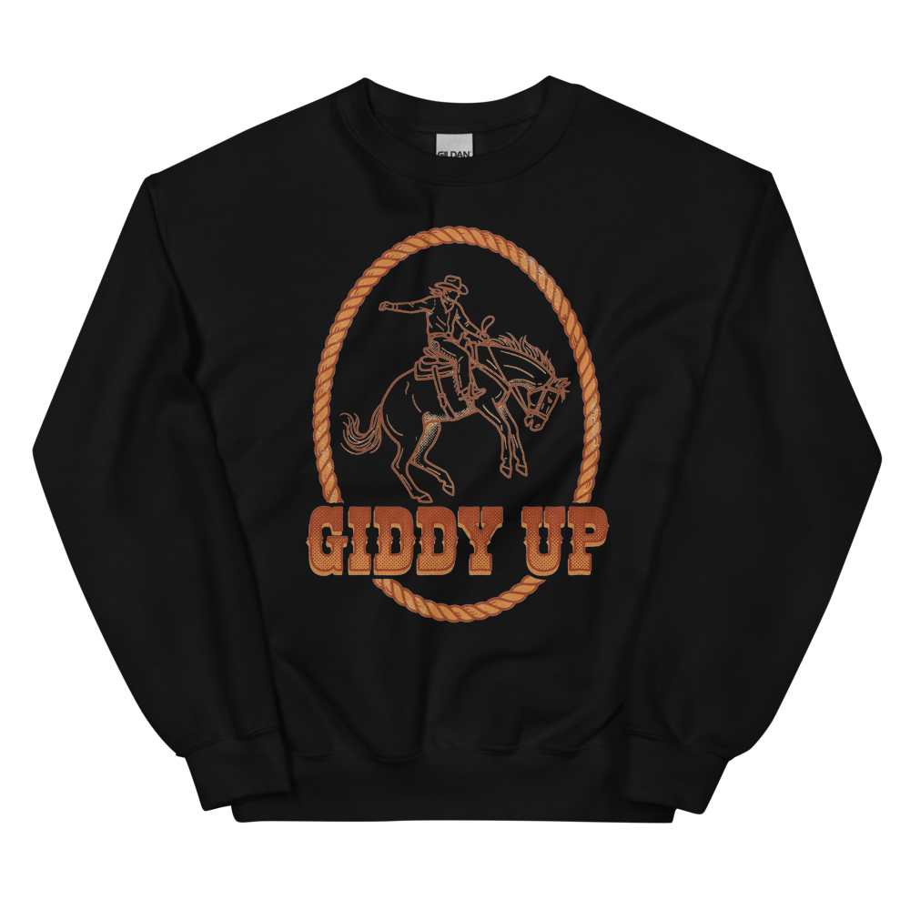 Giddy Up | Vintage Rodeo Tee - Crewneck Black