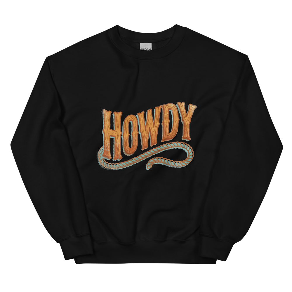 Howdy | Vintage Texas Tee - Crewneck Black