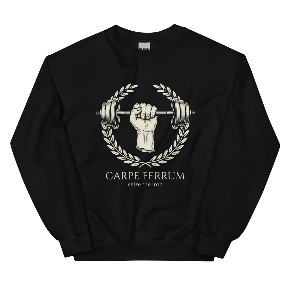 Carpe Ferrum: Seize the Iron | Latin Gym Heavyweight Tee - Crewneck Black