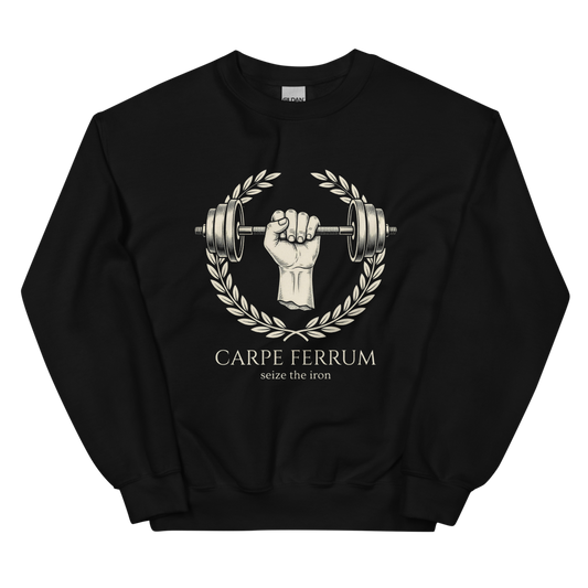Carpe Ferrum: Seize the Iron | Latin Gym Heavyweight Tee - Crewneck Black