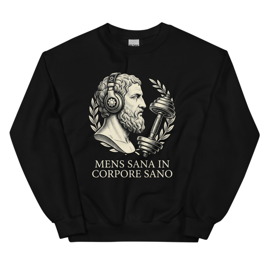 Mens Sana in Corpore Sano | Latin Fitness Heavyweight Tee - Crewneck Black