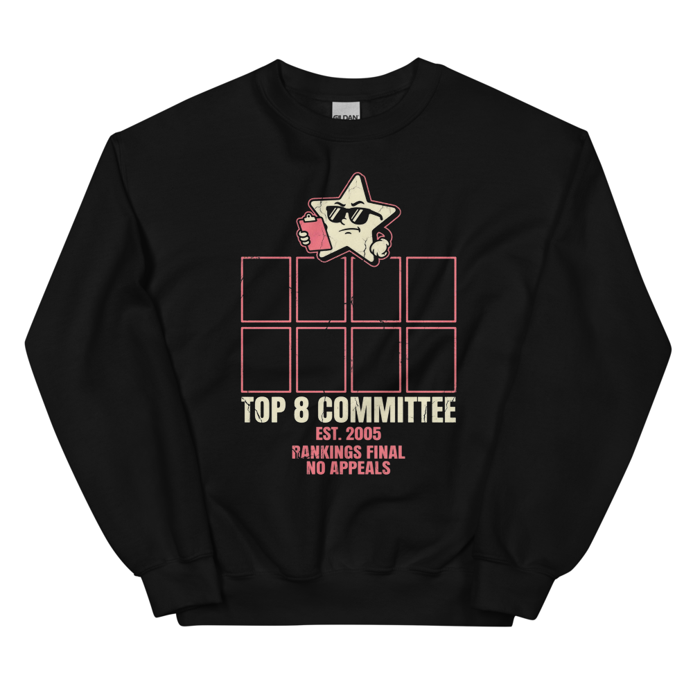 Top 8 Committee | Social Media Nostalgia Tee - Crewneck Black