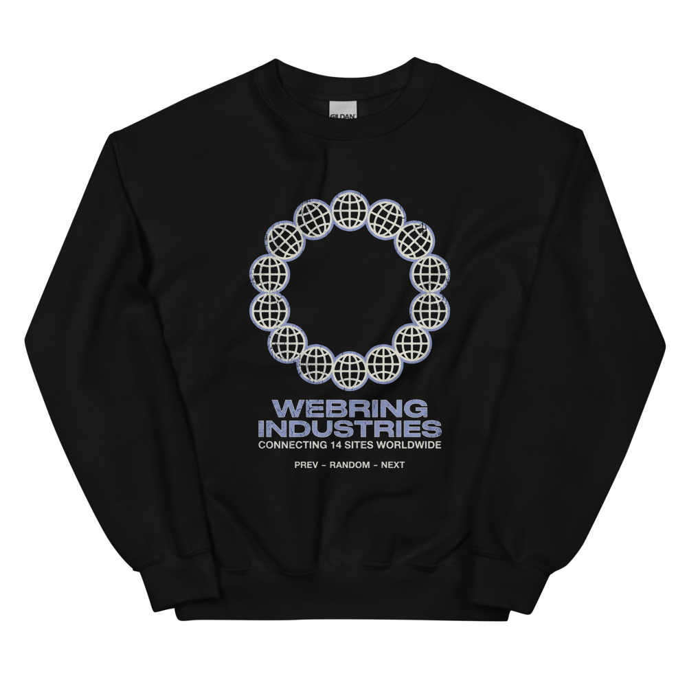 Ring of Globes | Retro Internet Tee - Crewneck Black