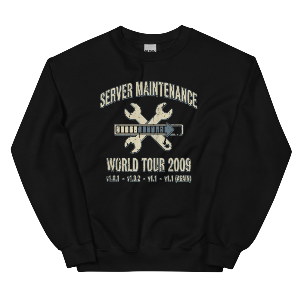 Server Maintenance World Tour | MMO Tour Tee - Crewneck Black