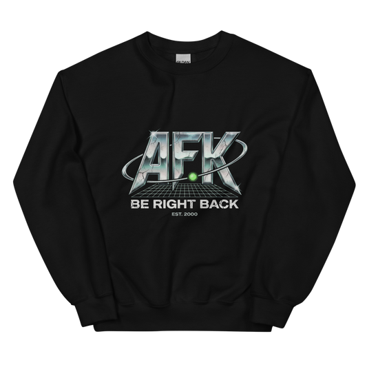 AFK (Be Right Back) | Y2K Chrome Tee - Crewneck Black