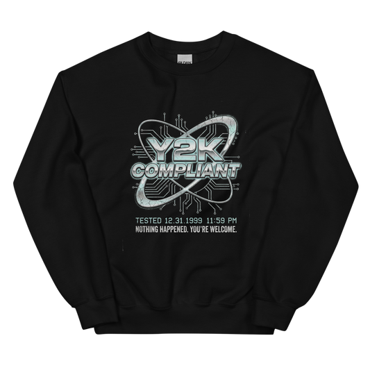 Y2K Compliance Team | Vintage Tech Tee - Crewneck Black