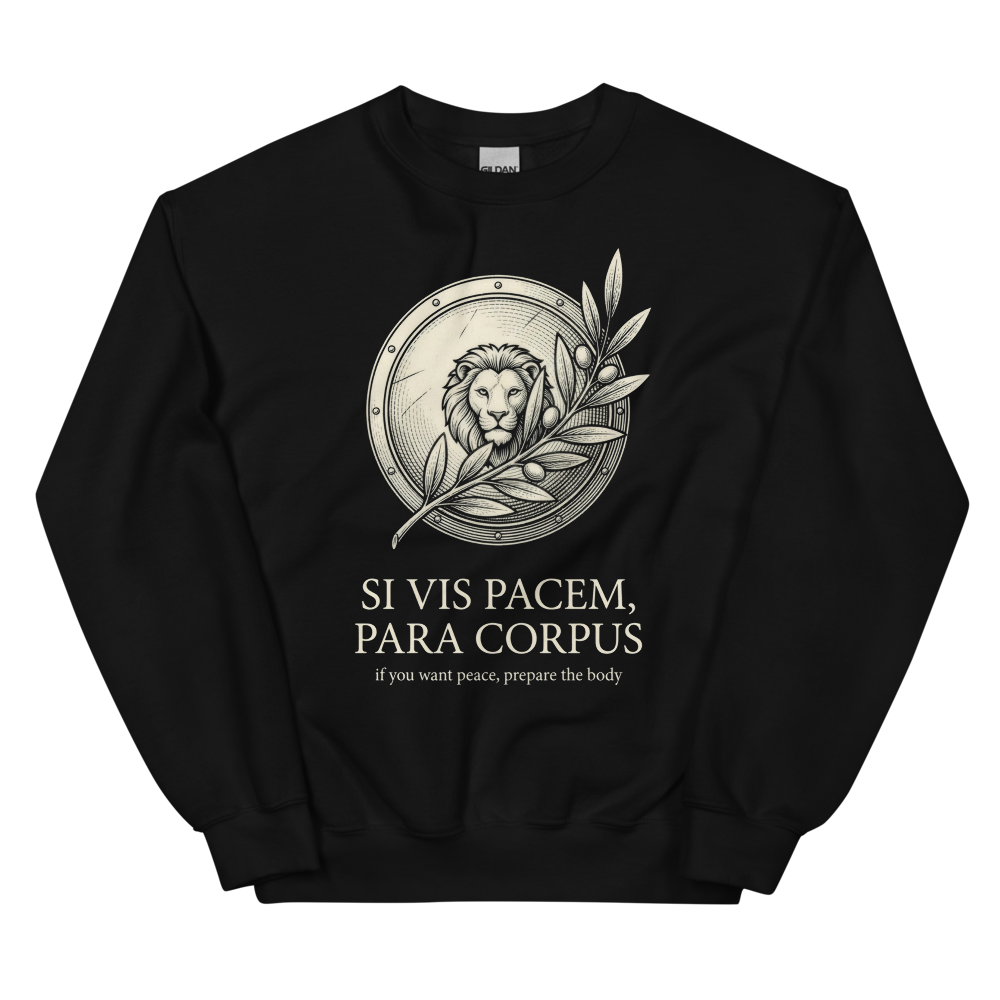 Si Vis Pacem, Para Corpus | Latin Gym Heavyweight Tee - Crewneck Black
