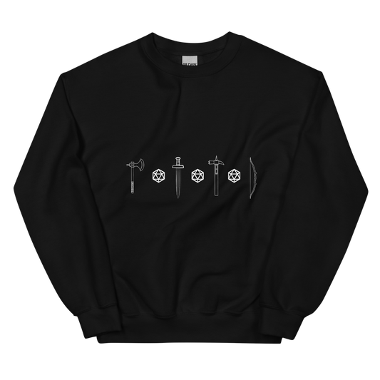 Dice Roller | Weapons & d20 Tee - Crewneck Black