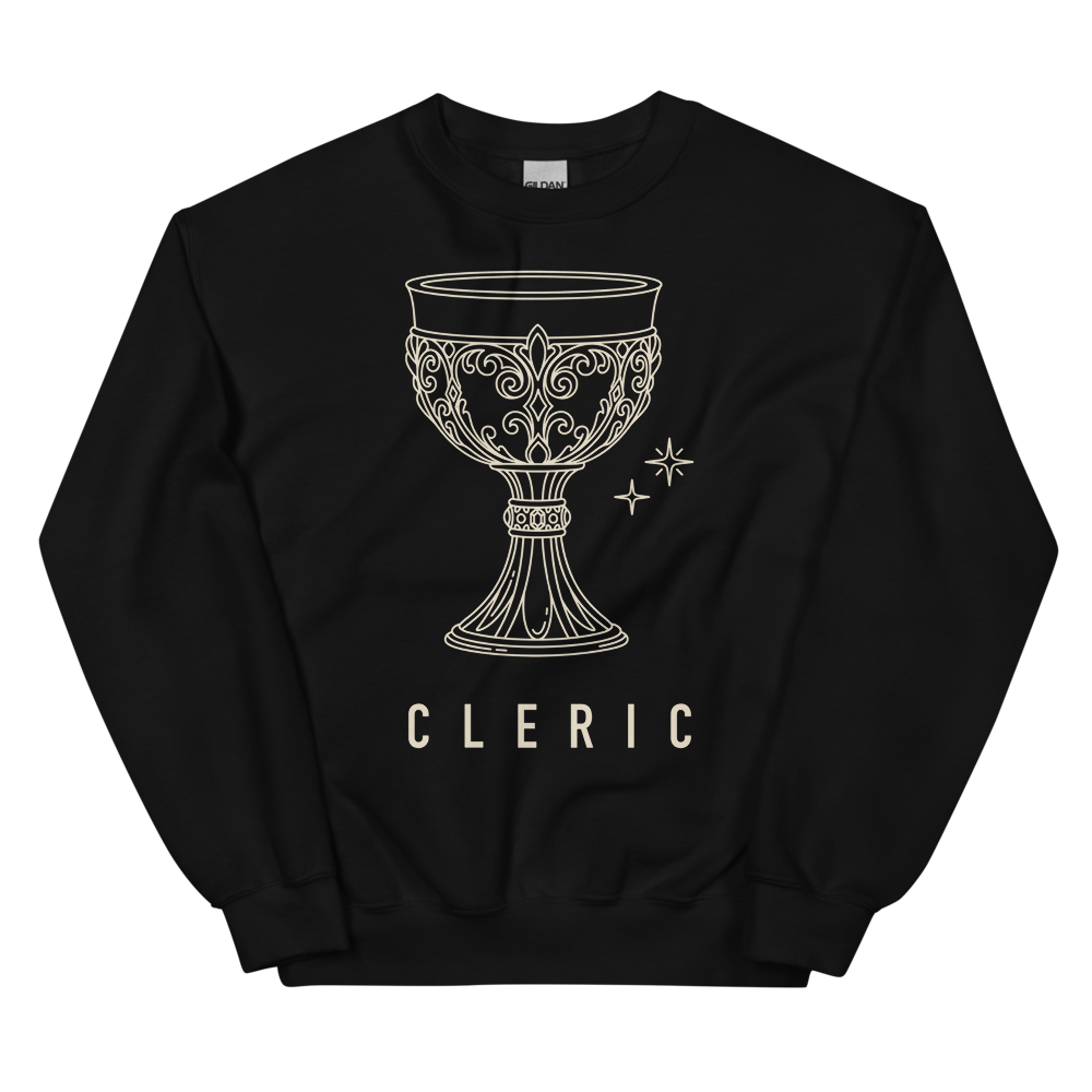 Cleric | TTRPG Class Line - Crewneck Black