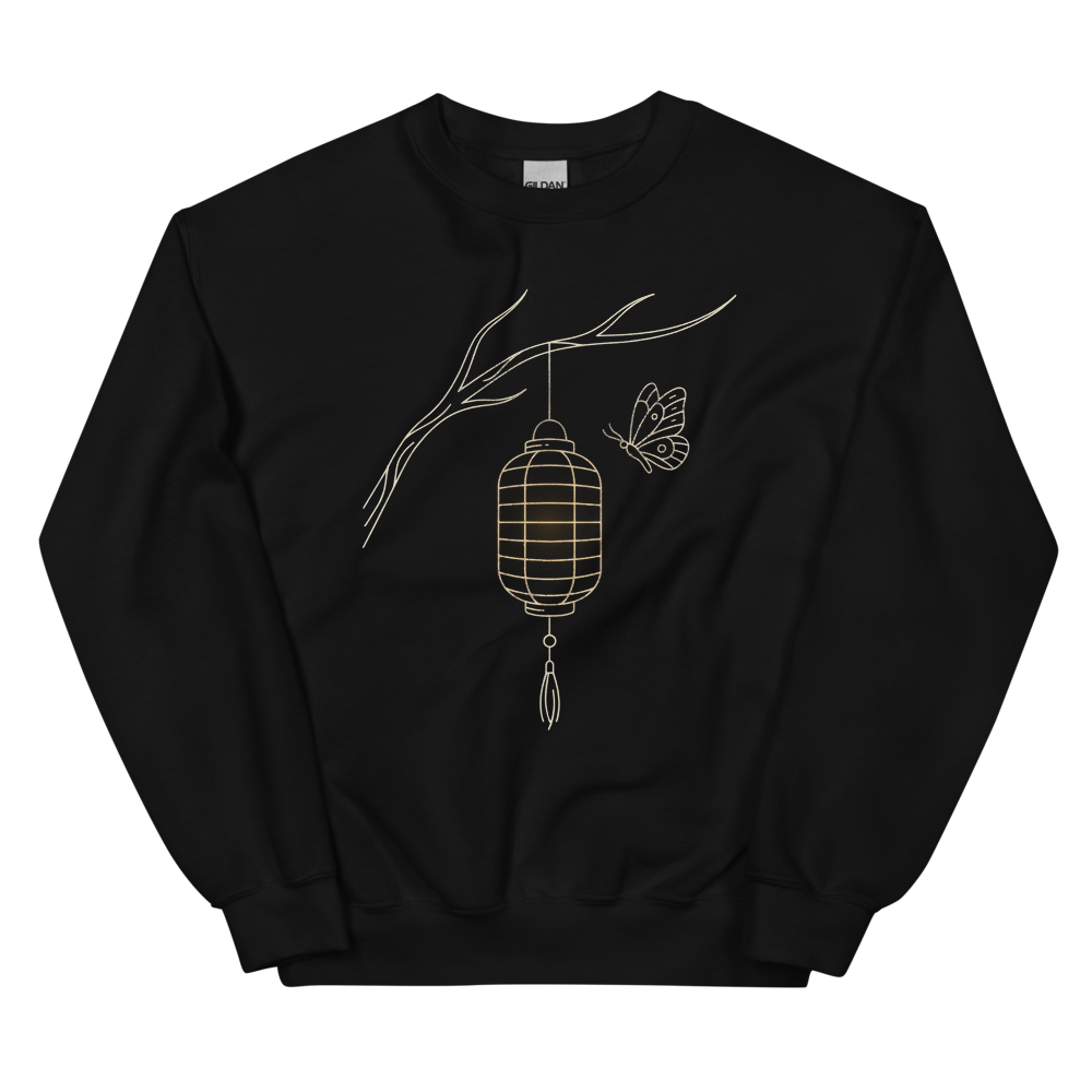 Lantern and Moth | Japanese Minimalist - Crewneck Black